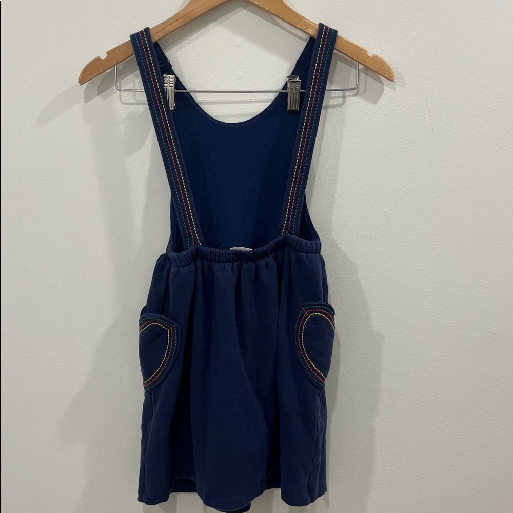 Mini Boden Heart Pocket Cosy Pinafore Navy Blue Dress - Picture 5 of 6